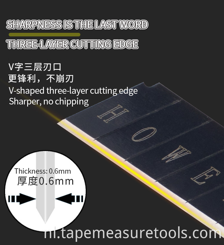 Custom SK4 18MM 0,5 mm 0,6 mm dikte Utility zwart mesblad